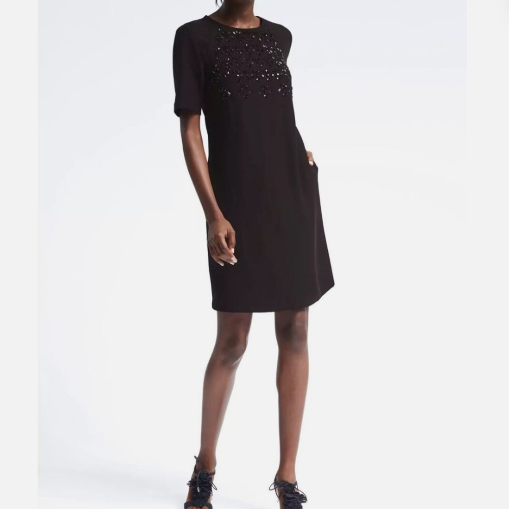 Banana Republic Shift Dress with Black Matte Embellishment